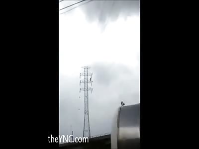 Man Gets Electrocuted in the Power lines and Falls to his Death