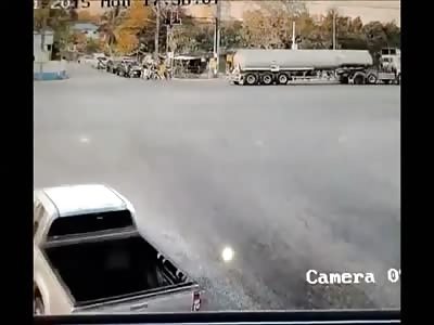 Rider Vaporized by Truck at the Intersection (Watch Slow Motion)