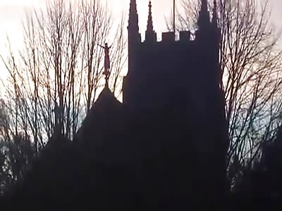 Woman Falling from Church Roof in England