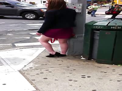 Girl Trying To Walk In High Heels In The Street