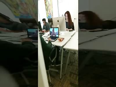 Guy caught watching porn at work