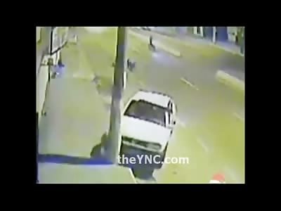 Drunk Man Hit a Motorcyclist..Then Runs Him Over