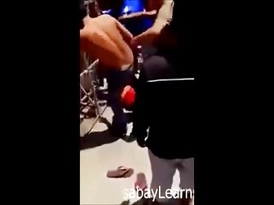 Boy Thief is Knocked out with Kick to the Head 