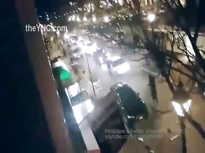 Absolute Nutcase in Baltimore goes Crazy with His Car Ramming People and Building (Last Night) 