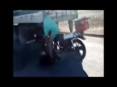 Bizarre Death First on Scene..Motorcyclist with the Engine Still Running 