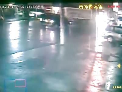 Man Standing in the Middle of the Road is Hit by Car then Run Over by Another