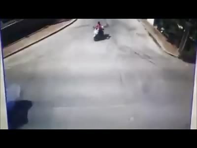 3 Kids on a Scooter Meet a Tractor Trailer 