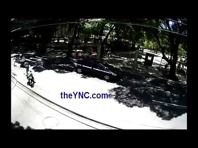 Young Girl Crossing the Street is Struck by Speeding Rider on Motorcycle 