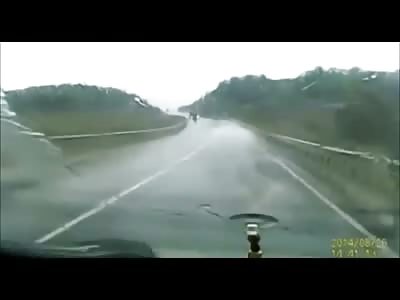 Car Disintegrates When It's hit by a Truck (Short Aftermath Included)