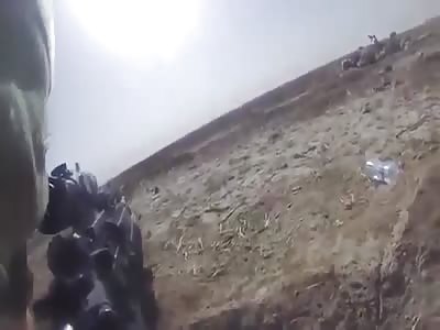 Afghanistan - 12 Minutes Helmet Cam Firefight In Open Terrain