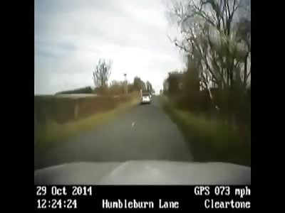 Toddler has lucky escape when vehicle flips over.