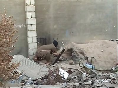 Very short video of man killed by mortar.