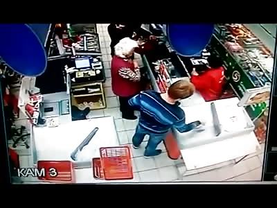 Dude hit grandmother near the supermarket checkout