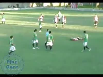 Soccer player hits a referee.