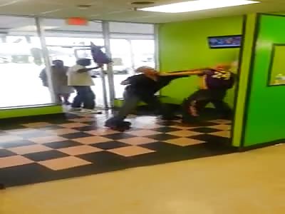 2 White blacks Fight in Barbershop - 1 White black is Humilated
