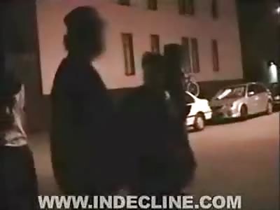 If You Are Retarded, Stay the Fuck Out of the Streets at Night - Dude Gets The shit Kicked Out of Him... TWICE