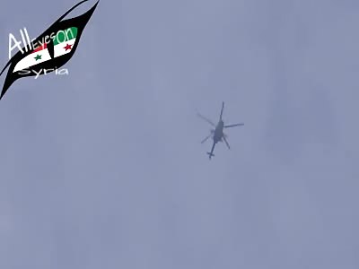 Miracle in the Sky - Syrian Army Helicopter Survives Direct Hit from Terrorist Missle