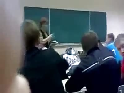 Russian Teacher Shows her Opinion of Getting Shitty Grades