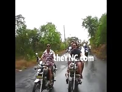 Bunch of Nerds Singing and Acting like Virgins on Scooters Results in Crash