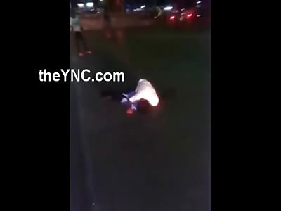 Girls Kick and Beat Drunken Man