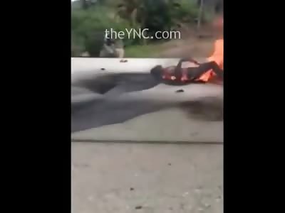Watch Man Burn to Death After Motorcycle Accident