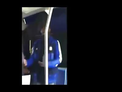 Black Man Disrespecting a Woman on a Bus Gets Punked by a Huge White Monster Dude