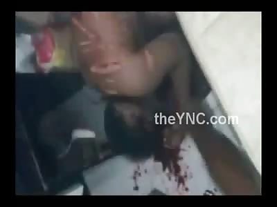 Dude Being Hacked up By Machete Blows
