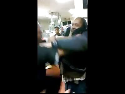 Dickhead Jumps the Counter at McDonald's and Fights Employees