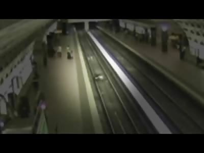 Poor Man in Wheel Chair Wheels himself off the Ledge and onto the Subway Tracks