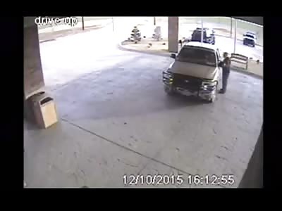 Pissed Off Old man Upset About his Bill... Rams Truck through Lobby