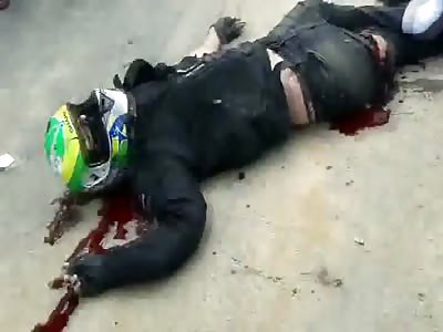 Rider Lays Dead on the Ground with his Leg Mangled Up