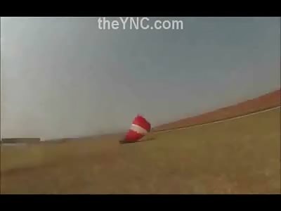 Parachute Landing Goes Terribly Wrong