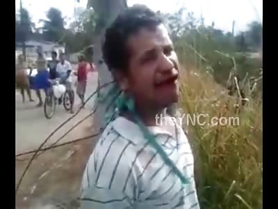 Man Tied to a Pole and Beaten, Has his Teeth Knocked out For Stealing Cheese