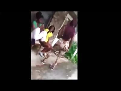 Black Mother Beats her Daughter Senseless and Slams her to the Concrete
