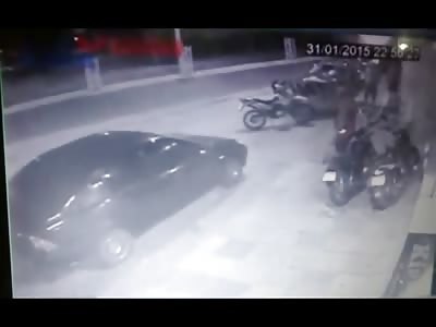 Moment a Thief is Shot Dead by a Security Guard... Then Head Stomped for Good Measure