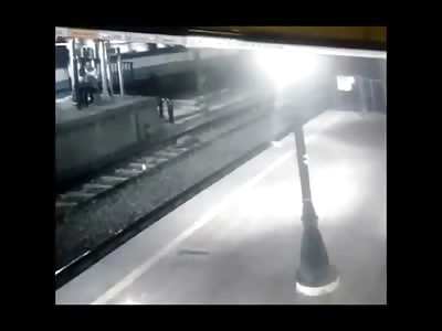 Kids Crossing a Train Tracks Aren't Fast Enough