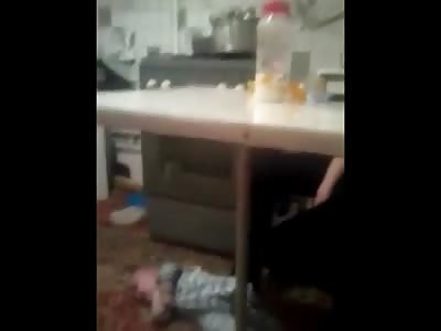 Angry mom tries to calm her sick baby