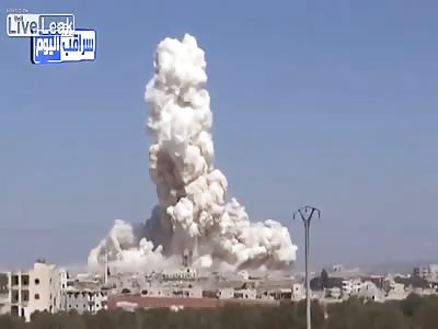 SAAF Barrel Bomb Airstrike on Jihadist Stronghold - With Aftermath