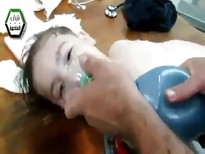 poor baby died  by chemical gas in syria