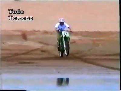 HYDROPLANING MOTOCROSS AT 140 km/h  (Argentina)
