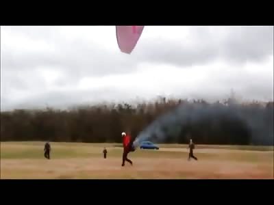PARAGLIDER CRASHES INTO A BUILDING