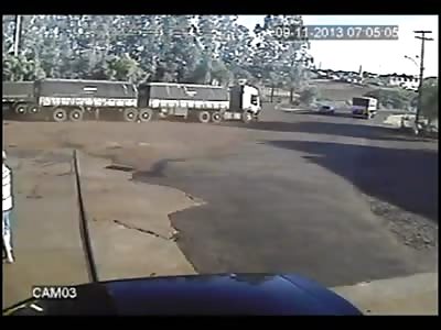 Runaway car invades fuel station and 2 hits (TrÃªs de Maio/Boa Vista do BuricÃ¡ - Brazil)