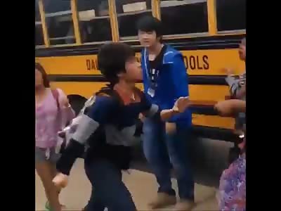 Black people try to Jump Asian Boy at My Bus Stop (Asian kid delivers Devastating Hay maker to girl lol)