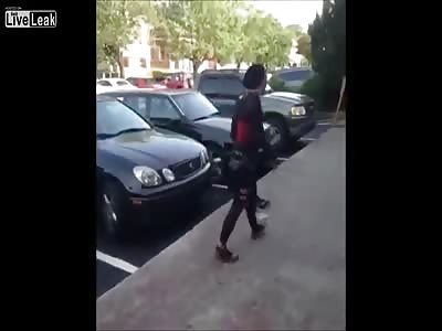 DRUNK TRANNY GETS STOMPED