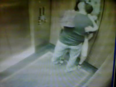 Pussy play in elevator
