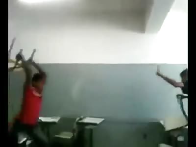 *Brazil* Schoolfight - punches, thrown chairs, even the classroom projector LOL