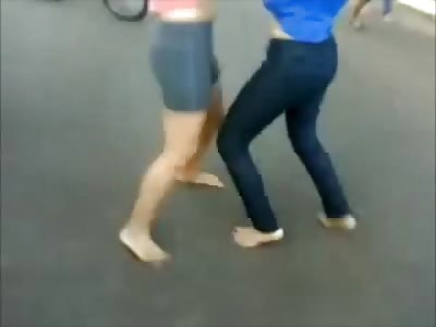 HOT Brazilian Catfight stopped by angry father who beats his daughter in front of EVERYONE! LOL
