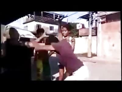 *Brazil* Effeminate boy slaps the shit out of a girl, even sidekicked her (failed haha)