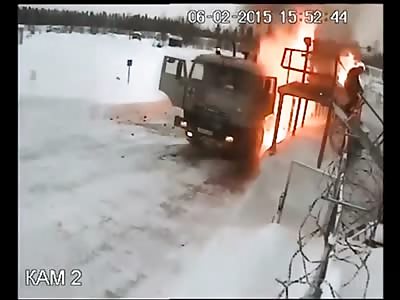 Gas Truck Explosion Sets Man on Fire