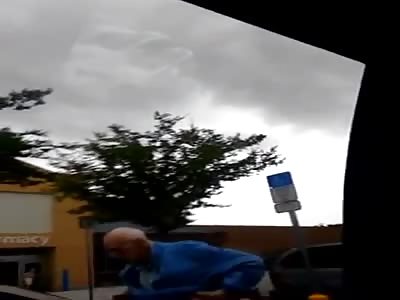 Old Man Taking a Shit in Walmart parking Lot